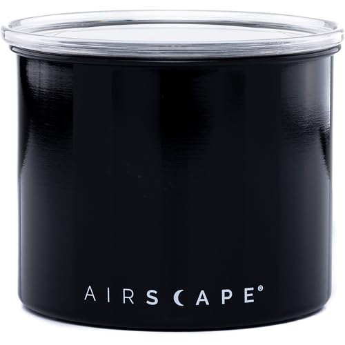 Planetary Design Airscape Edelstahl-Kaffeebehälter – Vorratsbehälter für Lebensmittel – patentierter luftdichter Deckel – Erhaltung der Lebensmittelfrische durch überschüssige Luft (klein, schwarz) von Planetary Design