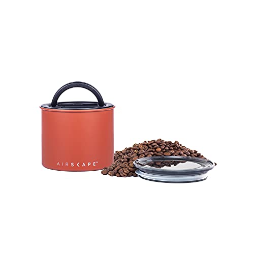 Airscape Edelstahl-Kaffeebehälter – Vorratsbehälter für Lebensmittel – patentierter luftdichter Deckel – Erhaltung der Lebensmittelfrische durch überschüssige Luft (klein, Roter Stein) von Planetary Design