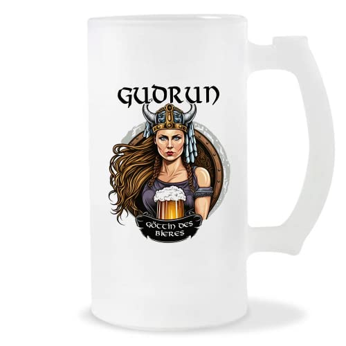 Planetee Bierkrug Gudrun | Vorname Viking Bierglas mit Spruch lustig Pint Geschenkidee zum Geburtstag von Planetee