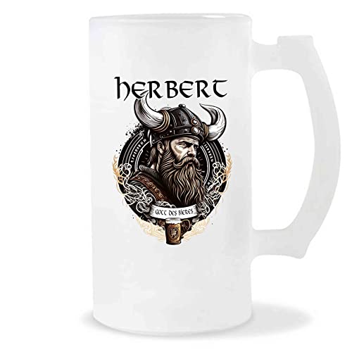 Planetee Bierkrug Herbert | Vorname Viking Bierglas mit Spruch lustig Pint Geschenkidee zum Geburtstag von Planetee