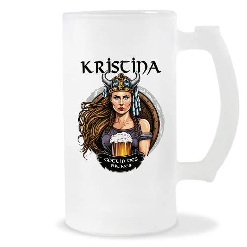 Planetee Bierkrug Kristina | Vorname Viking Bierglas mit Spruch lustig Pint Geschenkidee zum Geburtstag von Planetee