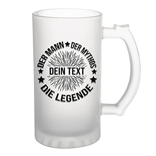 Planetee Bierkrug mit Namen personalisiert Mann Mythos Legende 2" Bierglas für Pint 50 cl Geschenkidee Familie und Arbeitskollegen von Planetee