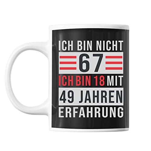 Tasse 67 Jahre alt | Tasse lustig Fun Tasse Geschenkideen fürs Büro zum Geburtstag Jubiläum Kaffeetasse Bürotasse von Planetee