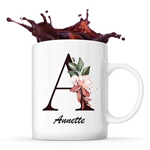 Tasse Annette Tasse | Vorname Tasse Buchstabe | Tasse Geschenkidee fürs Büro zum Geburtstag Jubiläum Kaffeetasse Bürotasse von Planetee