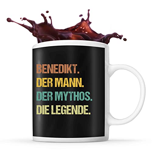 Tasse Benedikt | Benedikt der Mythos die Legende | Tasse mit Spruch lustig Fun Tasse Geschenkideen fürs Büro zum Geburtstag Jubiläum Kaffeetasse Bürotasse von Planetee