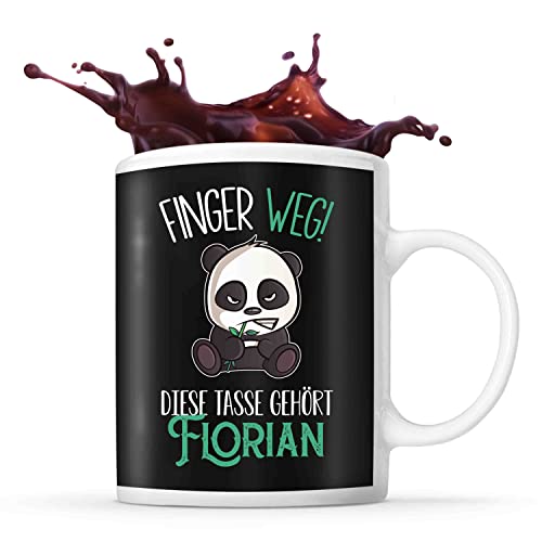 Tasse Florian | Finger Weg! Diese Tasse gehört | Vorname Panda Tasse mit Spruch lustig Fun Tasse Geschenkidee fürs Büro zum Geburtstag Jubiläum Kaffeetasse Bürotasse von Planetee