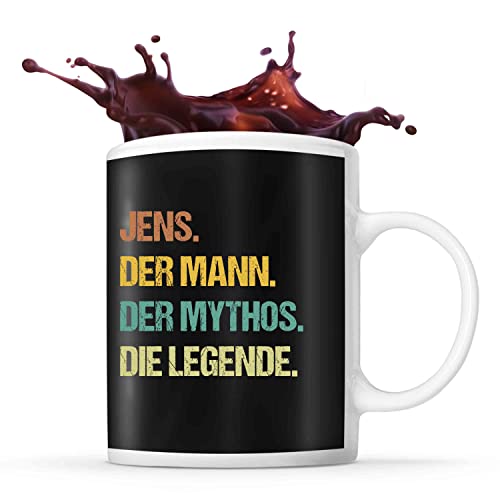 Tasse Jens | Jens der Mythos die Legende | Tasse mit Spruch lustig Fun Tasse Geschenkideen fürs Büro zum Geburtstag Jubiläum Kaffeetasse Bürotasse von Planetee
