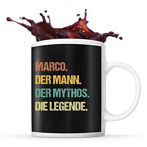 Tasse Marco | Marco der Mythos die Legende | Tasse mit Spruch lustig Fun Tasse Geschenkideen fürs Büro zum Geburtstag Jubiläum Kaffeetasse Bürotasse von Planetee