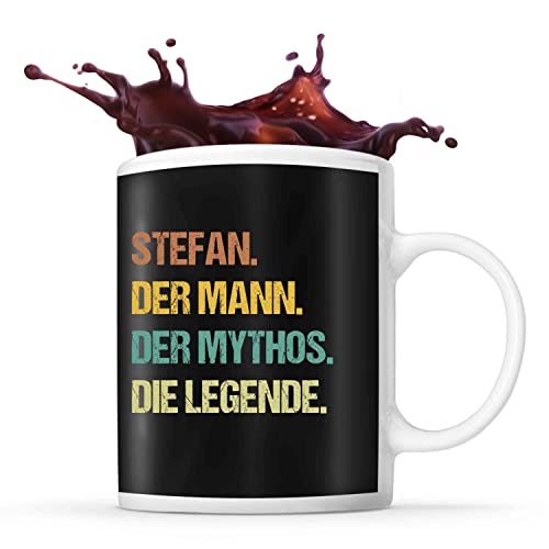 Tasse Stefan | Stefan der Mythos die Legende | Tasse mit Spruch lustig Fun Tasse Geschenkideen fürs Büro zum Geburtstag Jubiläum Kaffeetasse Bürotasse von Planetee