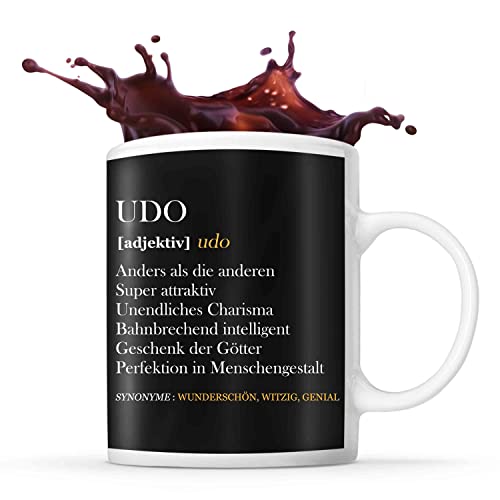 Tasse Udo | Definition Vorname | Tasse mit Spruch lustig Fun Tasse Geschenkideen fürs Büro zum Geburtstag Jubiläum Kaffeetasse Bürotasse von Planetee