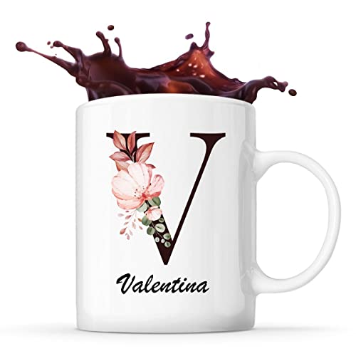 Tasse Valentina Tasse | Vorname Tasse Buchstabe | Tasse Geschenkidee fürs Büro zum Geburtstag Jubiläum Kaffeetasse Bürotasse von Planetee