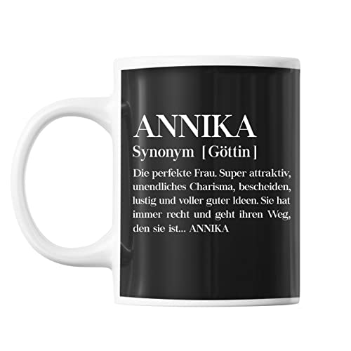 Tasse Vorname Annika Synonym Göttin | Tasse lustig Fun Tasse Geschenkideen fürs Büro zum Geburtstag Jubiläum Kaffeetasse Bürotasse von Planetee