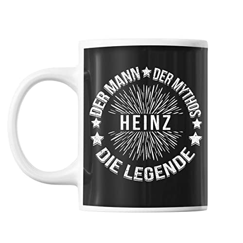 Tasse Vorname Heinz | Heinz der Mann der Mythos die Legende | Kaffeetasse mit Spruch lustig Fun Tasse Geschenkideen fürs Büro zum Geburtstag Jubiläum Mug Bürotasse von Planetee