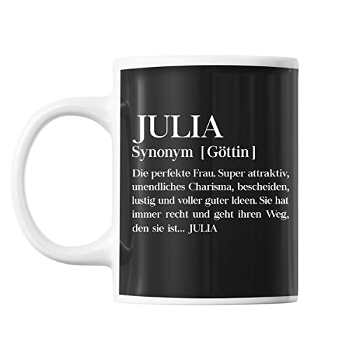 Tasse Vorname Julia Synonym Göttin | Tasse lustig Fun Tasse Geschenkideen fürs Büro zum Geburtstag Jubiläum Kaffeetasse Bürotasse von Planetee