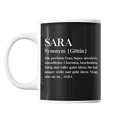 Tasse Vorname Sara Synonym Göttin | Tasse lustig Fun Tasse Geschenkideen fürs Büro zum Geburtstag Jubiläum Kaffeetasse Bürotasse von Planetee
