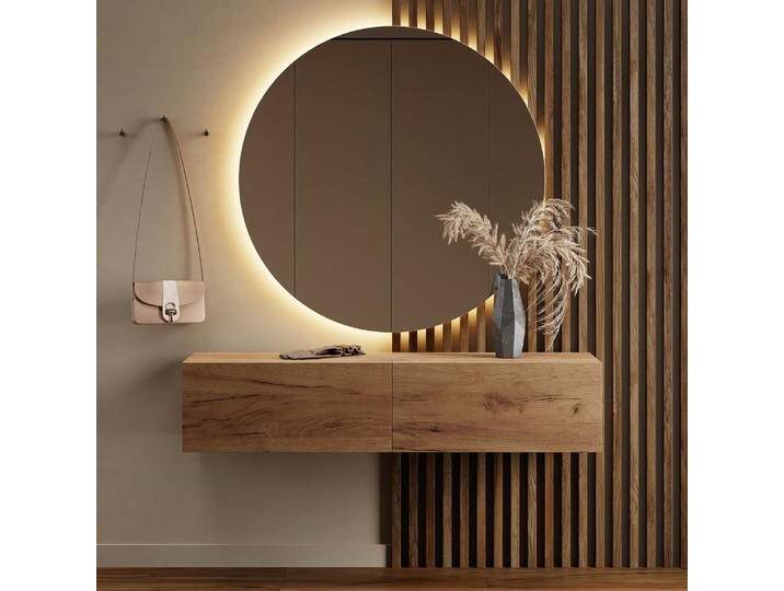 Flur Möbel Garderobe 1x Hängeschrank 140 cm gold eiche mit Nova Spiegel 100 cm Flur Möbel Garderobe 1x Hängeschrank 140 cm gold eiche mit Nova Spiegel 100 cm von Planetmöbel