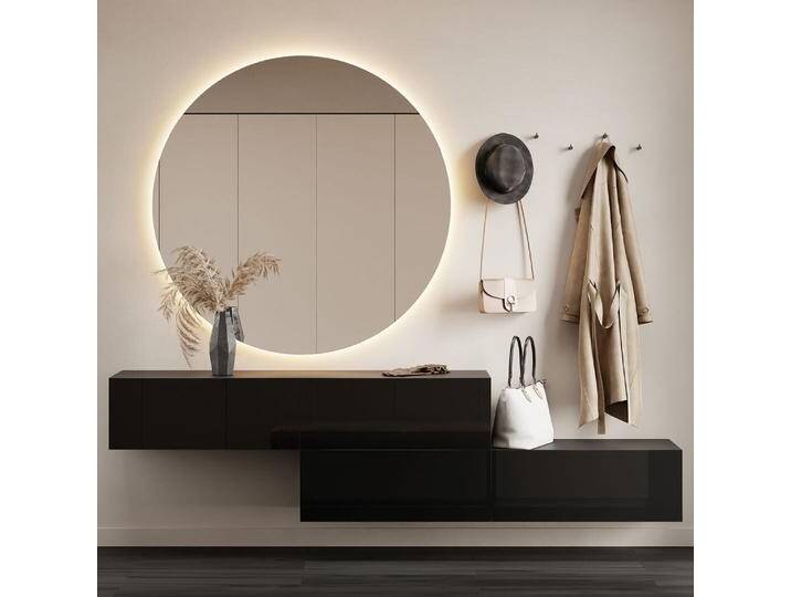 Flur Möbel Garderobe 2x Hängeschrank 160 cm schwarz mit Nova Spiegel 100 cm Flur Möbel Garderobe 2x Hängeschrank 160 cm schwarz mit Nova Spiegel 100 cm von Planetmöbel