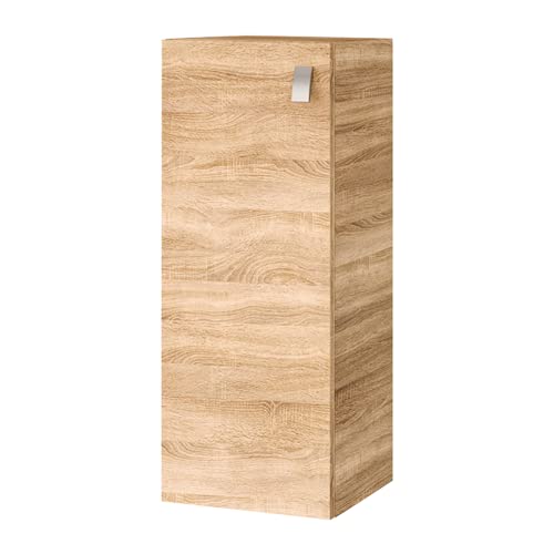 Planetmöbel Bad Midischrank in Sonoma Eiche 32cm, Hängeschrank für Badezimmer, Kleiner Badschrank für extra Stauraum mit 3 Fächern von Planetmöbel