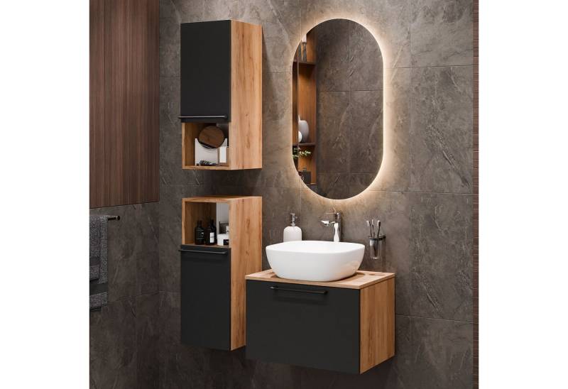 Planetmöbel Badmöbel-Set Astra, (Badezimmer Möbel im modernen Design, 3-St), Badezimmer Möbel im modernen Design von Planetmöbel
