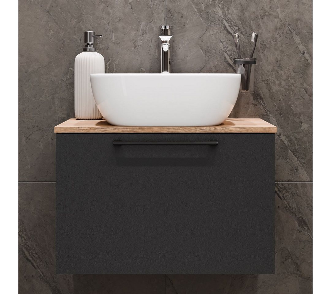 Planetmöbel Badmöbel-Set Astra, (Badezimmer Möbel im modernen Design, 2-St), Waschtisch und Waschbecken weiß von Planetmöbel