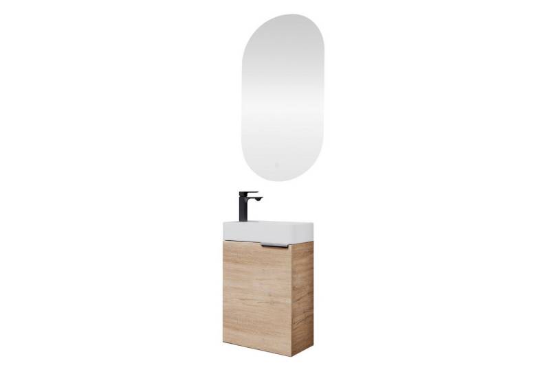 Planetmöbel Badmöbel-Set Badmöbel-Set 40cm mit Spiegel, (Komplett-Set, 3-St) von Planetmöbel