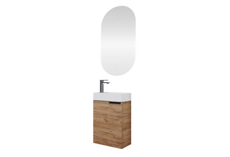 Planetmöbel Badmöbel-Set Badmöbel-Set 40cm mit Spiegel, (Komplett-Set, 3-St) von Planetmöbel