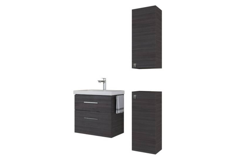Planetmöbel Badmöbel-Set Planetmöbel Badmöbel-Set 63cm mit 2x Midischrank Anthrazit von Planetmöbel