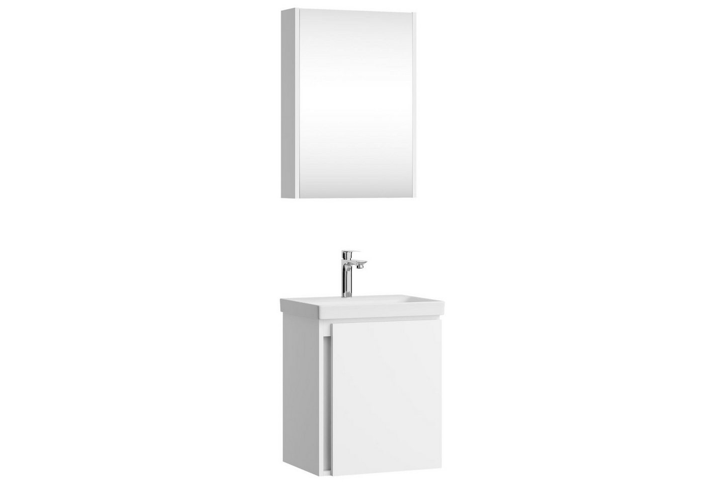 Planetmöbel Badmöbel-Set Badmöbel-Set mit Spiegelschrank 50cm, (hängend, 2-St., Badmöbel Set mit Waschbecken), inkl. Spiegelschrank 50 cm von Planetmöbel