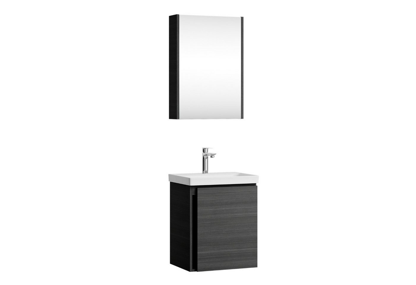 Planetmöbel Badmöbel-Set Badmöbel-Set mit Spiegelschrank 50cm, (hängend, 2-St., Badmöbel Set mit Waschbecken), inkl. Spiegelschrank 50 cm von Planetmöbel
