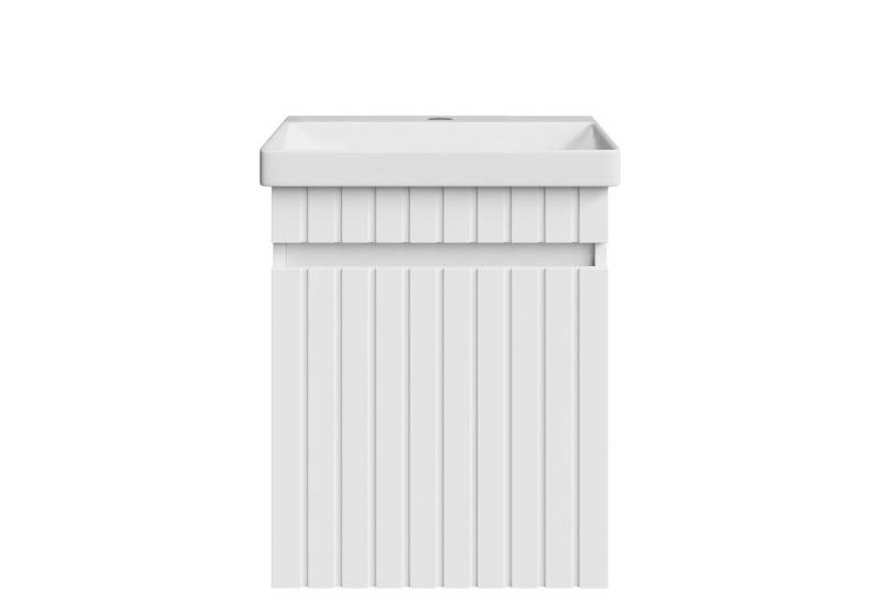 Badmöbel-Set Waschtisch 50cm mit Tür weiß matt, (Badezimmer Möbel Set, 1-St), Waschtisch mit Waschbecken von OTTO