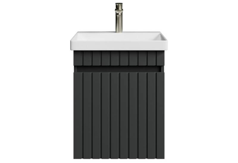 Planetmöbel Badmöbel-Set Cosmia, (Waschbecken mit Unterschrank, 1-St., Waschtisch inkl. Bad Armatur gold brush), Waschtisch Unterschrank mit Schublade von Planetmöbel