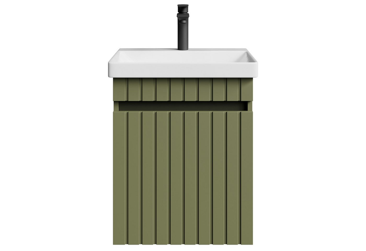 Planetmöbel Badmöbel-Set Cosmia, (Waschbecken mit Unterschrank, 1-St., Waschtisch inkl. Bad Armatur schwarz matt), Waschtisch Unterschrank mit Schublade von Planetmöbel