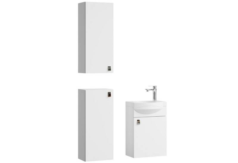 Planetmöbel Badmöbel-Set Waschtischunterschrank 40 cm mit 2x Midischrank 32 cm, (Waschbecken mit Unterschrank, Badezimmerschrank) Planetmöbel Badmöbel-Set Waschtischunterschrank 40 cm mit 2x Midischrank 32 cm, (Waschbecken mit Unterschrank, Badezimmerschrank) von Planetmöbel