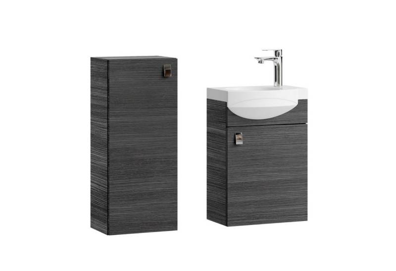 Planetmöbel Badmöbel-Set Waschtischunterschrank 40 cm mit Midischrank 32 cm von Planetmöbel