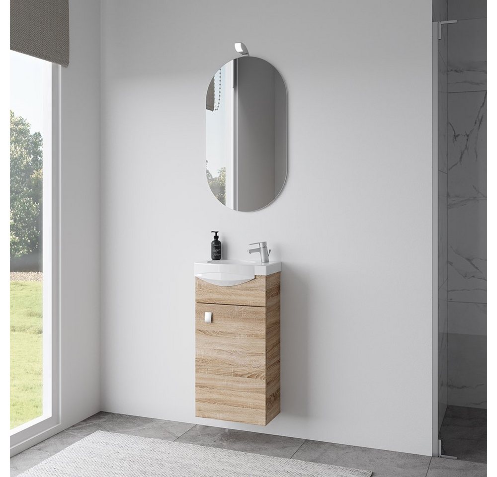 Planetmöbel Badmöbel-Set Waschtischunterschrank 40 cm mit Spiegel 3tlg. und 5tlg. Set (inkl. 2, (Komplett-Set, 3-St) von Planetmöbel