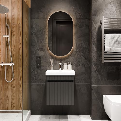 Planetmöbel Cosmia Badmöbel Set Waschtisch mit Unterschrank 50 x 60 x 35 cm Anthrazit, Armatur Badezimmer Chrom, Keramik Waschtisch mit Tür Planetmöbel Cosmia Badmöbel Set Waschtisch mit Unterschrank 50 x 60 x 35 cm Anthrazit, Armatur Badezimmer Chrom, Keramik Waschtisch mit Tür von Planetmöbel