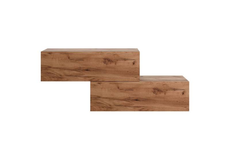 Planetmöbel Garderoben-Set 2x Hängeschrank WEST 100 cm gold eiche, (Garderobenschrank, Wandgarderobe hängend oder stehend), in verschiedenen Farben von Planetmöbel