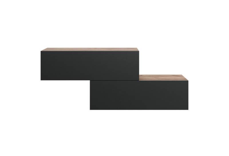 Planetmöbel Garderoben-Set 2x Hängeschrank WEST 100 cm gold eiche / anthrazit, (Garderobenschrank, Wandgarderobe hängend oder stehend), in verschiedenen Farben von Planetmöbel