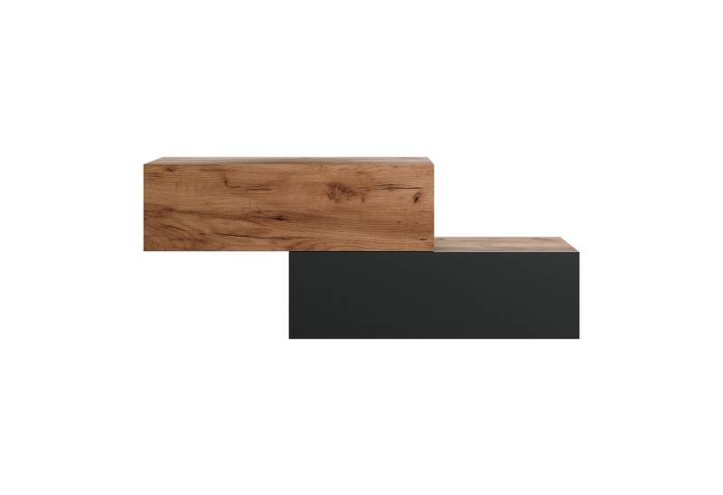 Planetmöbel Garderoben-Set 2x Hängeschrank WEST 100 cm gold eiche / gold eiche - anthrazit, (Garderobenschrank, Wandgarderobe hängend oder stehend), in verschiedenen Farben von Planetmöbel