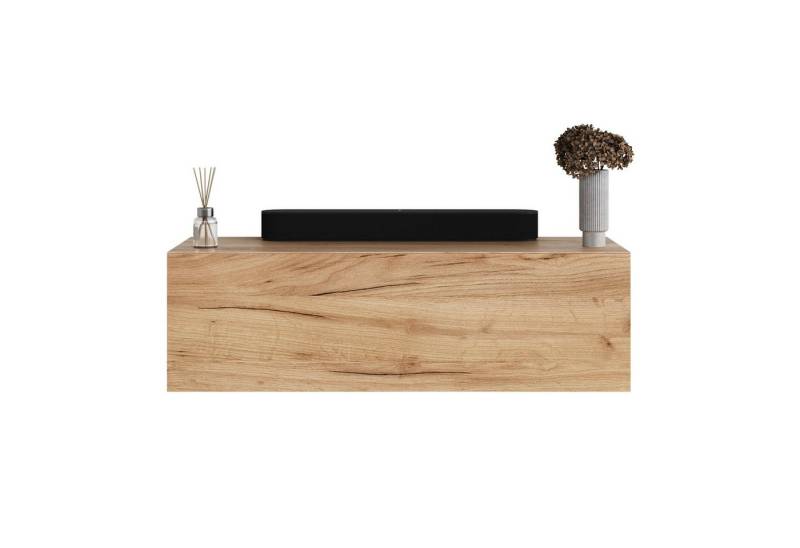 Planetmöbel Garderoben-Set Flur Möbel Garderobe Hängeschrank 100 cm Gold Eiche von Planetmöbel