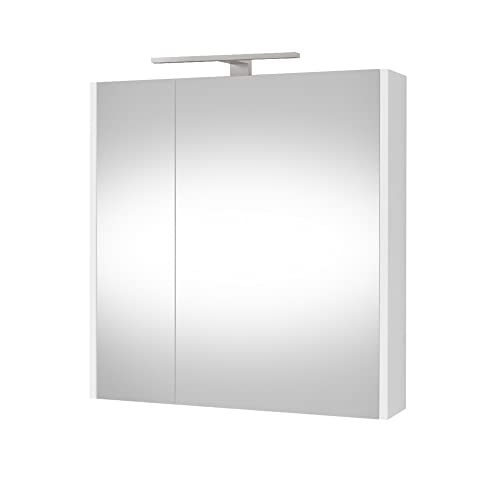 Planetmöbel Spiegelschrank Badezimmer WC Badezimmerschrank 64cm breit (Weiß) von Planetmöbel