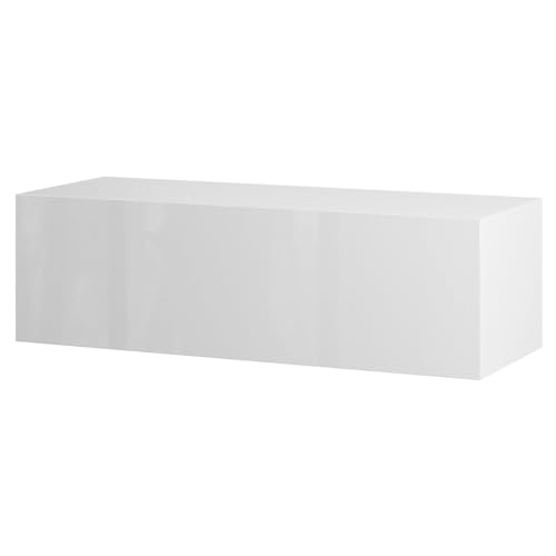 Planetmöbel West TV-Schrank, Fernsehtisch 100 cm lang, TV-Board hängend oder stehend, Fernsehschrank für Wohnzimmer, TV Möbel 37,8 x 100 x 30 cm, weiß von Planetmöbel