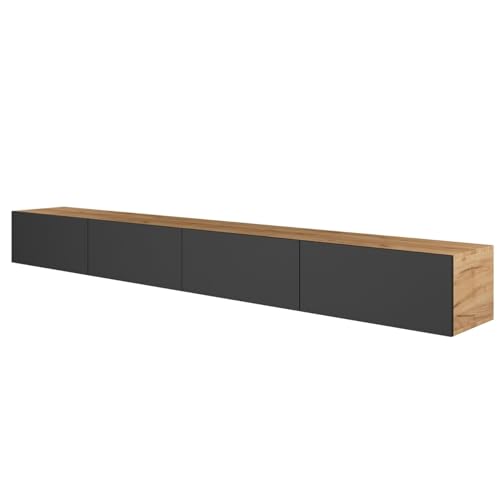 Planetmöbel West TV-Schrank, Fernsehtisch 280 cm lang, TV-Board hängend oder stehend, Fernsehschrank für Wohnzimmer, 2X TV Möbel 37,8 x 140 x 30 cm, Gold Eiche anthrazit Planetmöbel West TV-Schrank, Fernsehtisch 280 cm lang, TV-Board hängend oder stehend, Fernsehschrank für Wohnzimmer, 2X TV Möbel 37,8 x 140 x 30 cm, Gold Eiche anthrazit von Planetmöbel