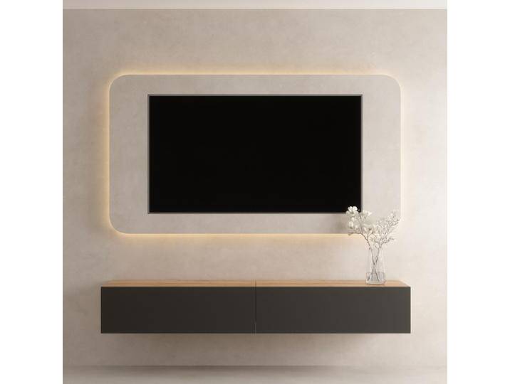 Planetmoebel TV Board WEST Gold Eiche / Anthrazit 200 cm (2 x 100 cm) von Planetmöbel