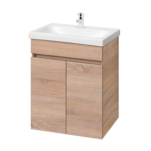 Planetmöbel Waschtisch Badmöbel Set 64cm für Badezimmer WC (Sonoma Eiche) von Planetmöbel