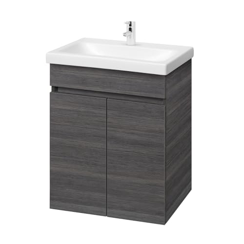 Planetmöbel Waschtisch Badmöbel Set 64cm für Badezimmer WC (Anthrazit) von Planetmöbel