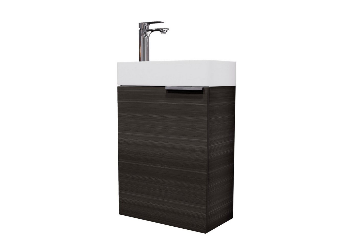 Planetmöbel Waschtisch Waschtisch mit Unterschrank 40 cm (2er Set, 1-St., Gäste Bad & WC), Badmöbel, Breite 40 cm, bestehend aus Keramik-Becken und Unterbau von Planetmöbel