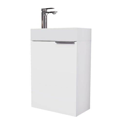 Planetmöbel Waschtisch mit Unterschrank 40 cm Waschbeckenunterschrank, Badmöbel-Set mit Waschbecken für kleine Bäder, Gäste WC, Weiß (inkl. Armatur Chrom) Planetmöbel Waschtisch mit Unterschrank 40 cm Waschbeckenunterschrank, Badmöbel-Set mit Waschbecken für kleine Bäder, Gäste WC, Weiß (inkl. Armatur Chrom) von Planetmöbel