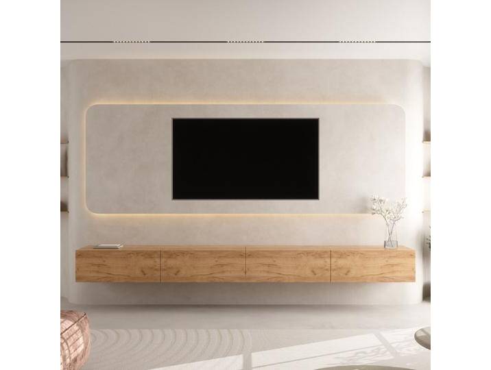 TV Board WEST Gold Eiche 320 cm (2 x 160 cm) von Planetmöbel