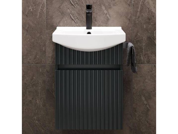Waschtischunterschrank mit Waschbecken Wega 45 cm Anthrazit matt von Planetmöbel